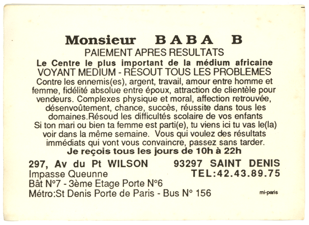 Cliquez pour voir la fiche détaillée de BABA B