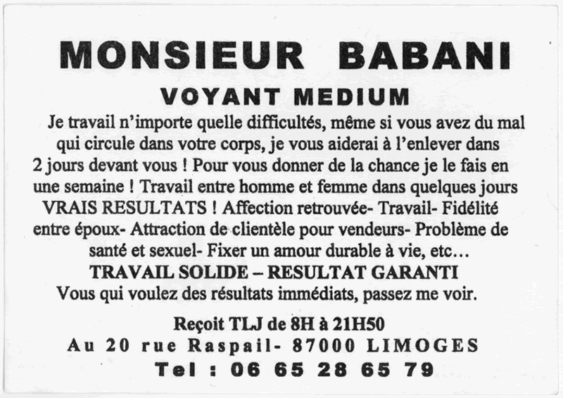 Monsieur BABANI, Limoges