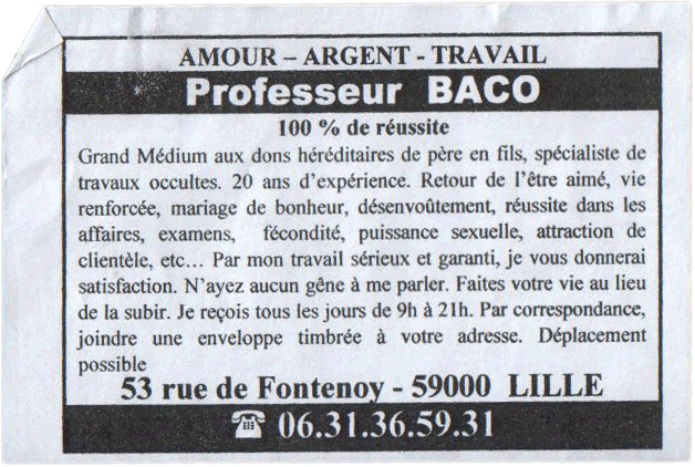 Professeur BACO, Nord