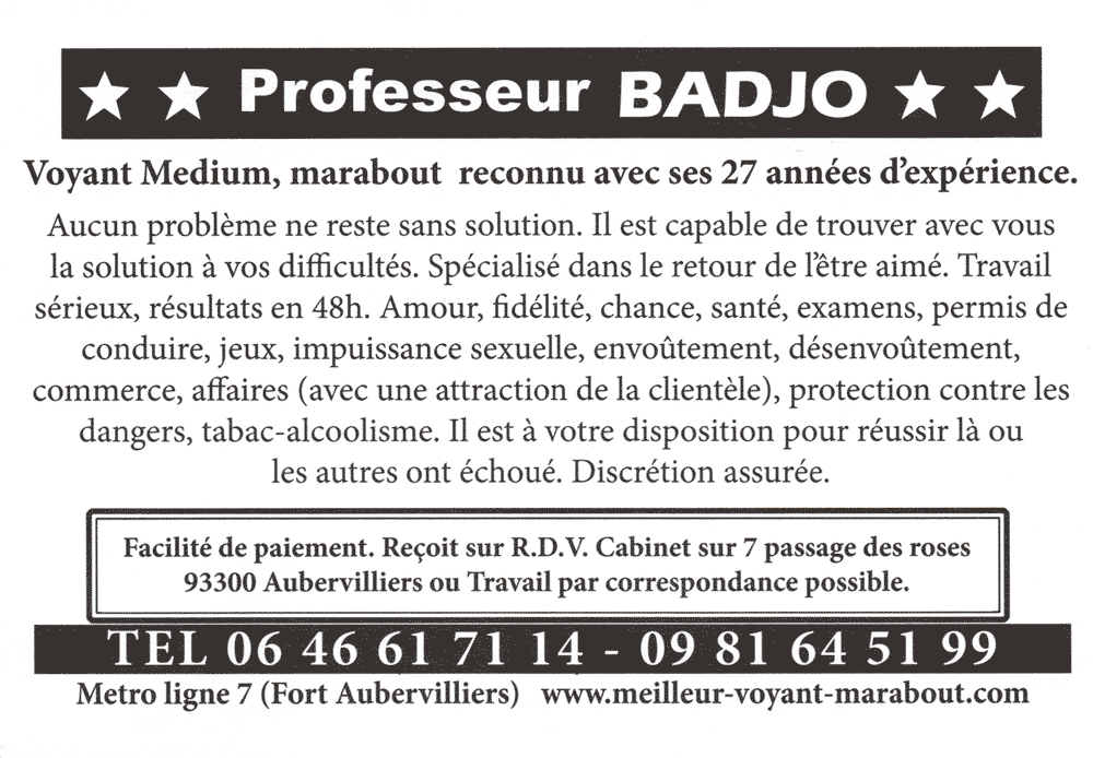 Professeur BADJO, Seine St Denis