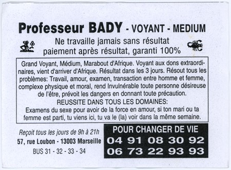 Professeur BADY, Marseille