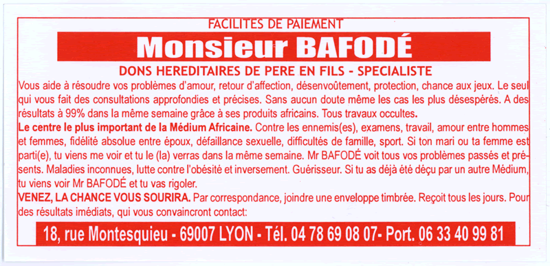 Monsieur BAFODÉ, Lyon