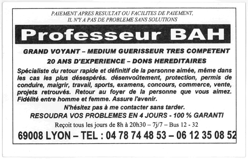 Professeur BAH, Lyon