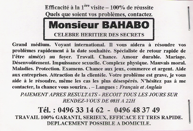 Cliquez pour voir la fiche dtaille de BAHABO