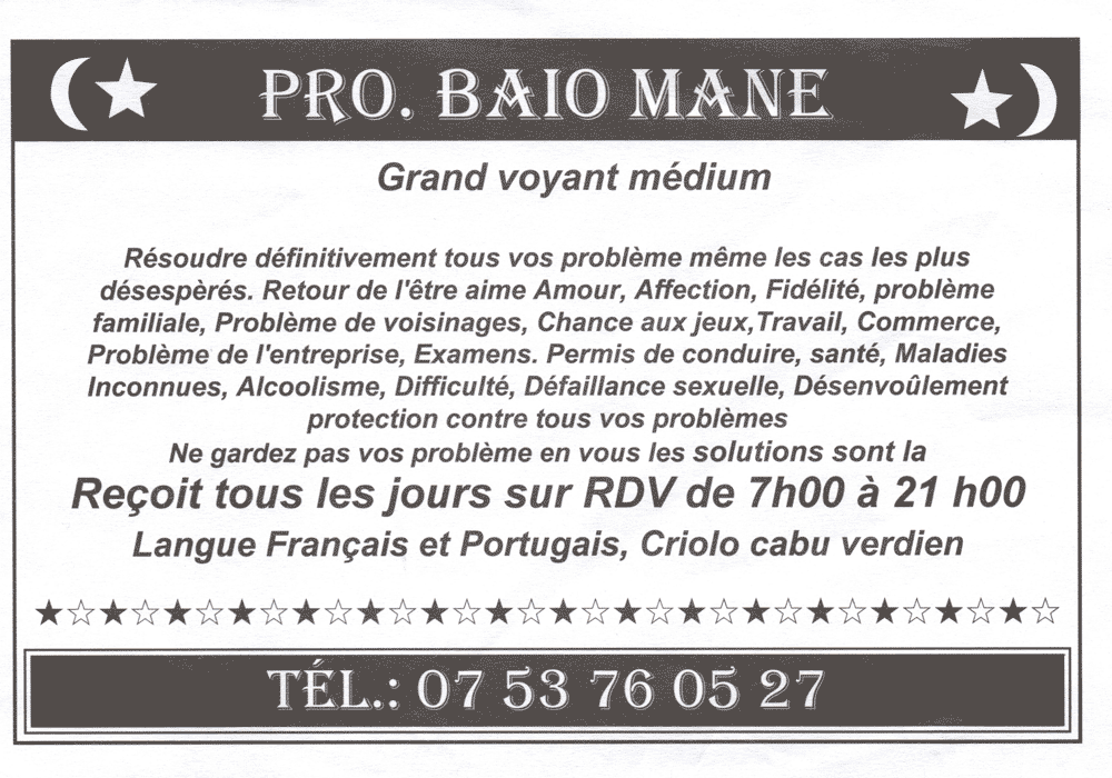 Professeur BAIO MANE, (indtermin)