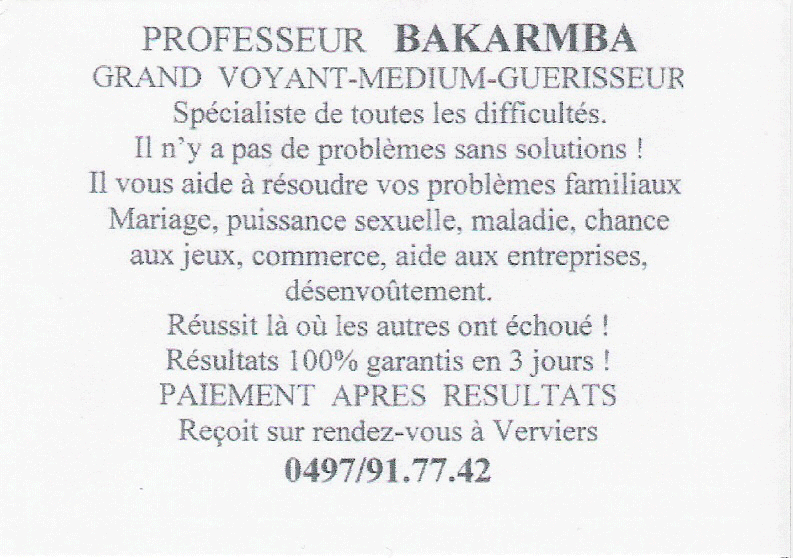 Cliquez pour voir la fiche dtaille de BAKARMBA