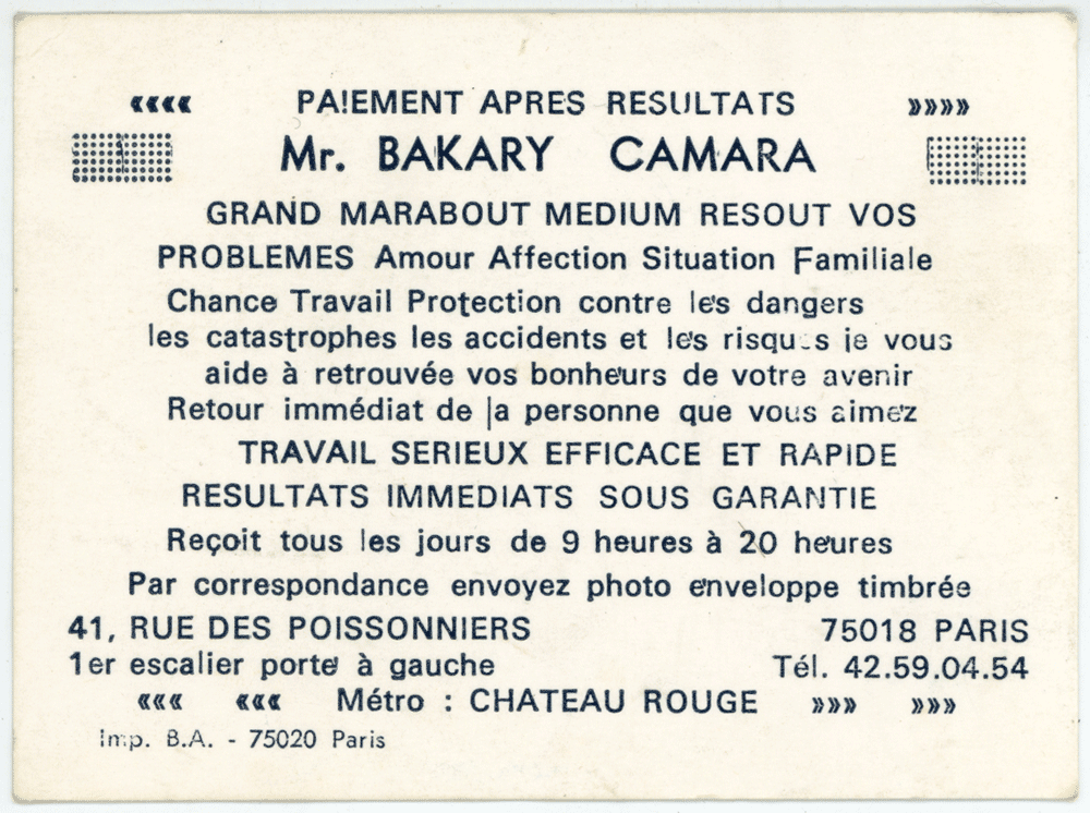 Monsieur BAKARY CAMARA, Paris