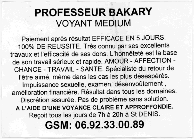 Professeur BAKARY, Runion