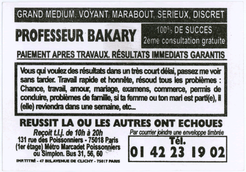 Professeur BAKARY, Paris