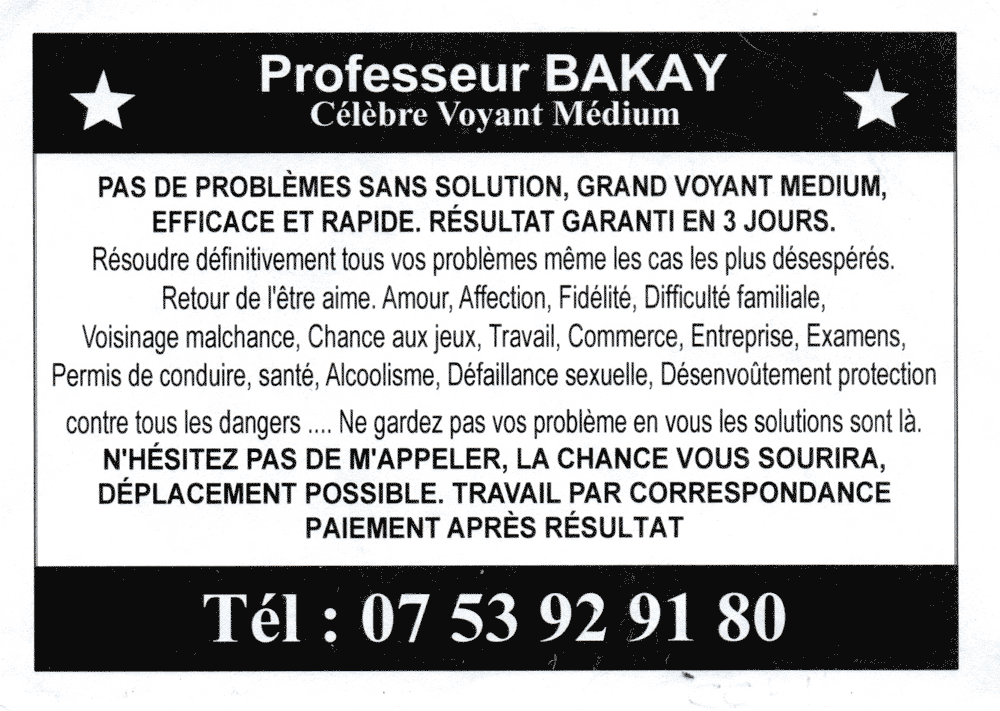 Professeur BAKAY, (indtermin)