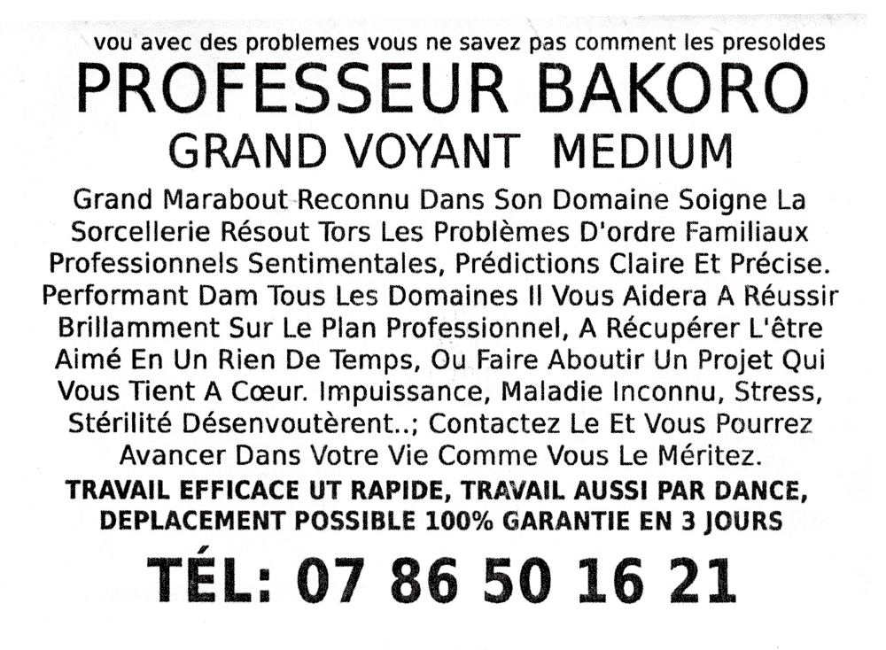 Professeur BAKORO, (indtermin)