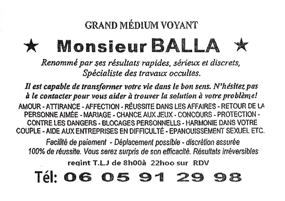 Monsieur BALLA, (indtermin)