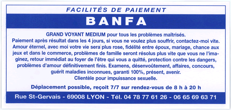 Cliquez pour voir la fiche dtaille de BANFA