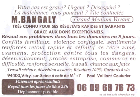 Monsieur BANGALY, Val de Marne
