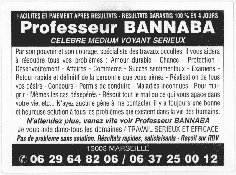 Professeur BANNABA, Marseille