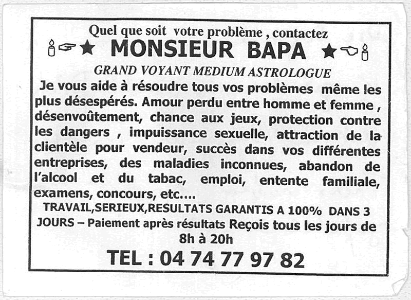 Monsieur BAPA, Belgique