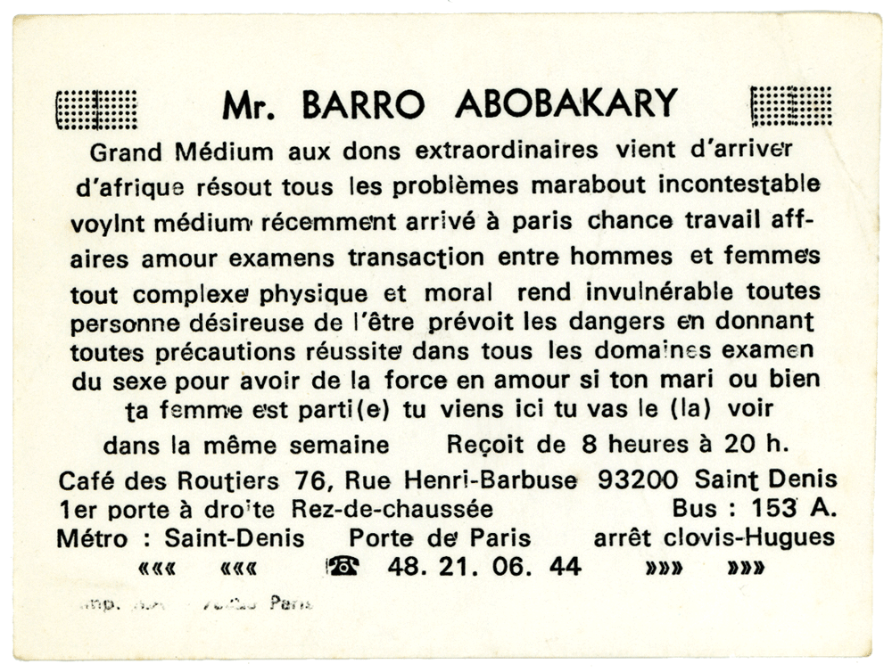 Monsieur BARRO ABOBAKARY, Seine St Denis