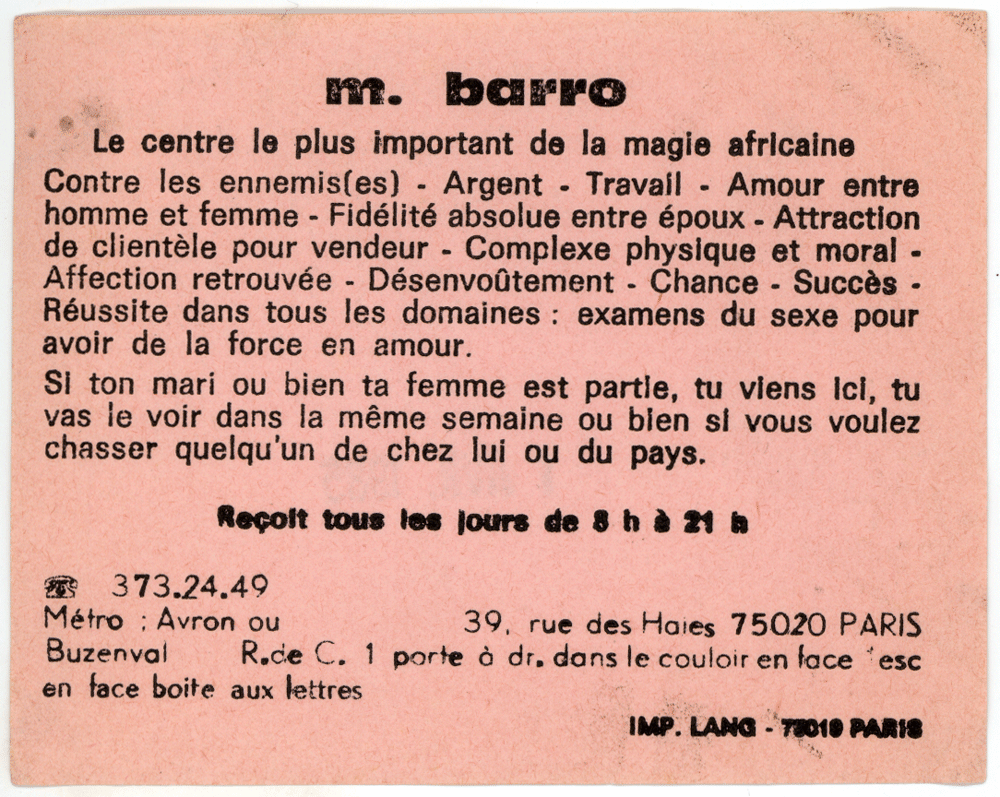 Monsieur barro, Paris