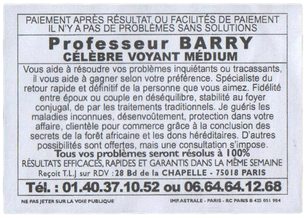 Cliquez pour voir la fiche dtaille de BARRY