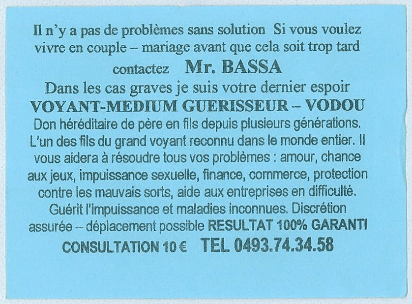 Monsieur BASSA, Belgique