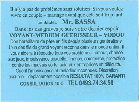 Monsieur BASSA, Belgique