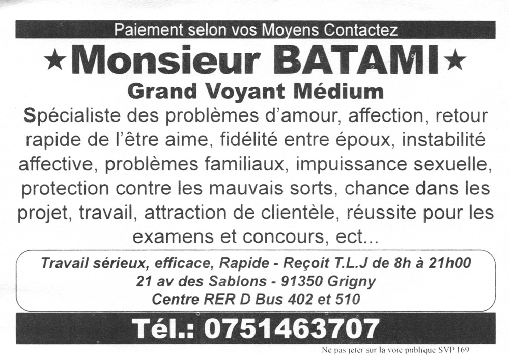 Monsieur BATAMI, Essonne