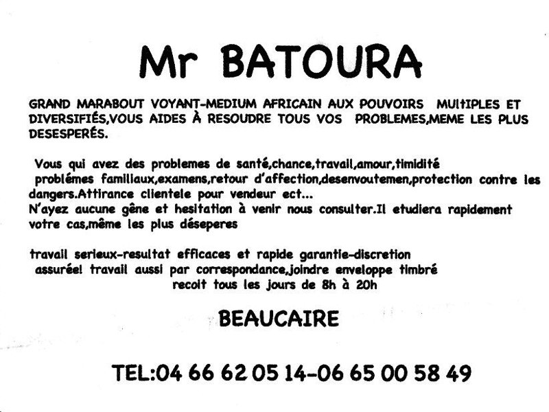 Monsieur BATOURA, Gard