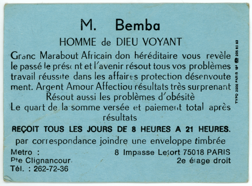 Monsieur BEMBA, Paris