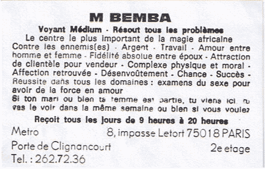 Cliquez pour voir la fiche dtaille de BEMBA