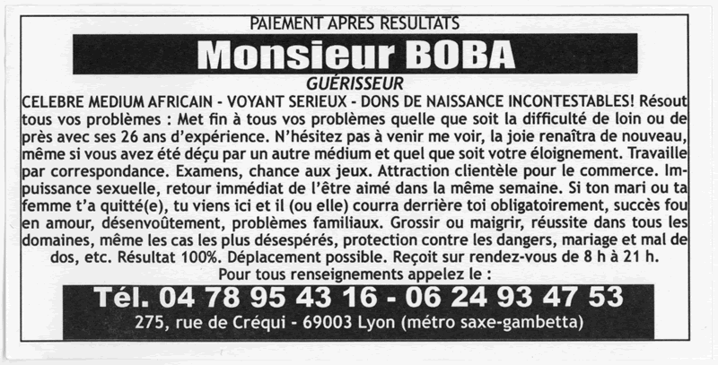 Cliquez pour voir la fiche dtaille de BOBA