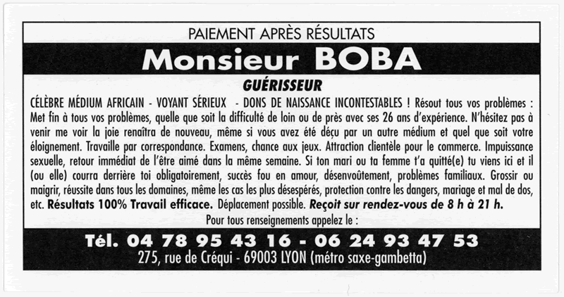 Monsieur BOBA, Lyon
