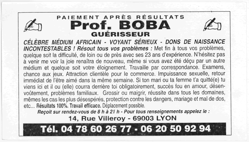 Professeur BOBA, Lyon