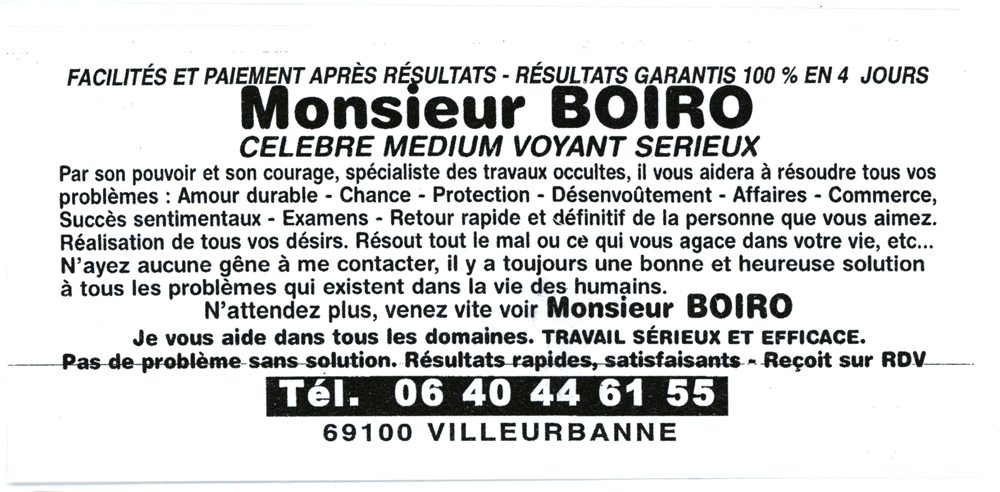 Cliquez pour voir la fiche détaillée de BOIRO