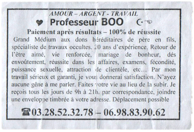 Professeur BOO, Nord