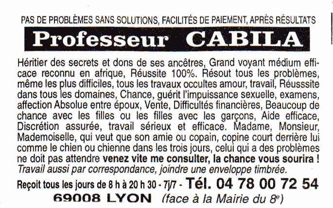 Professeur CABILA, Lyon