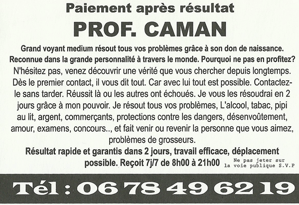 Professeur CAMAN, Paris