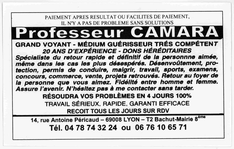 Cliquez pour voir la fiche dtaille de CAMARA