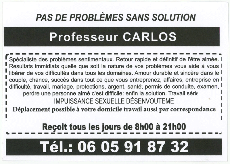 Professeur CARLOS, (indtermin)