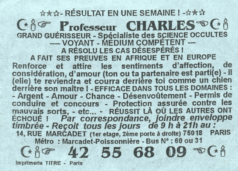 Professeur CHARLES, Paris