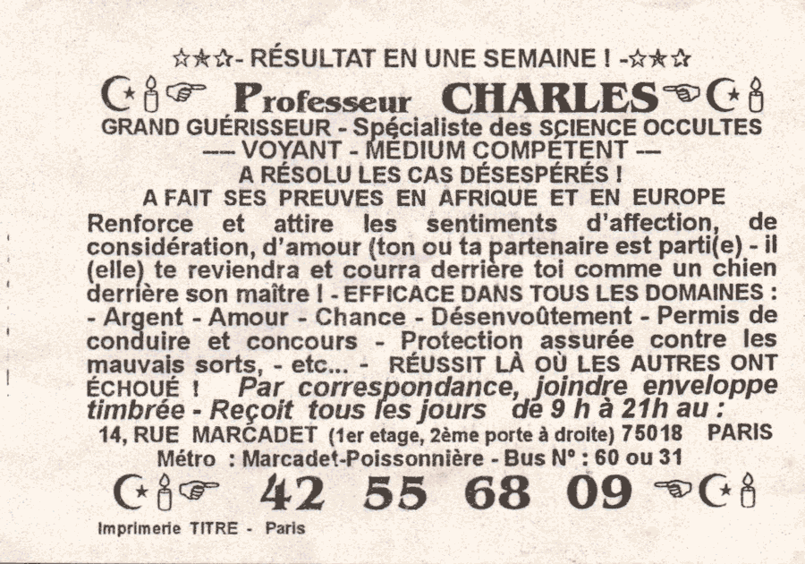 Cliquez pour voir la fiche dtaille de CHARLES