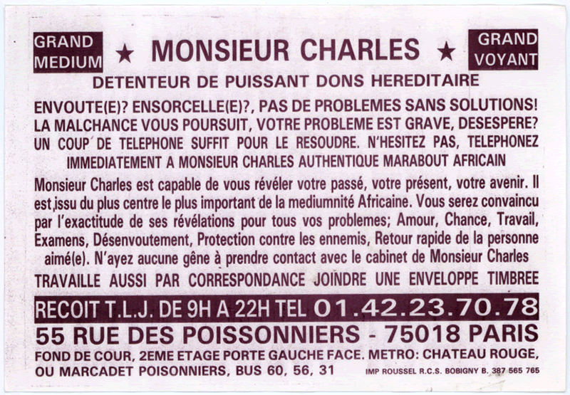 Monsieur CHARLES, Paris