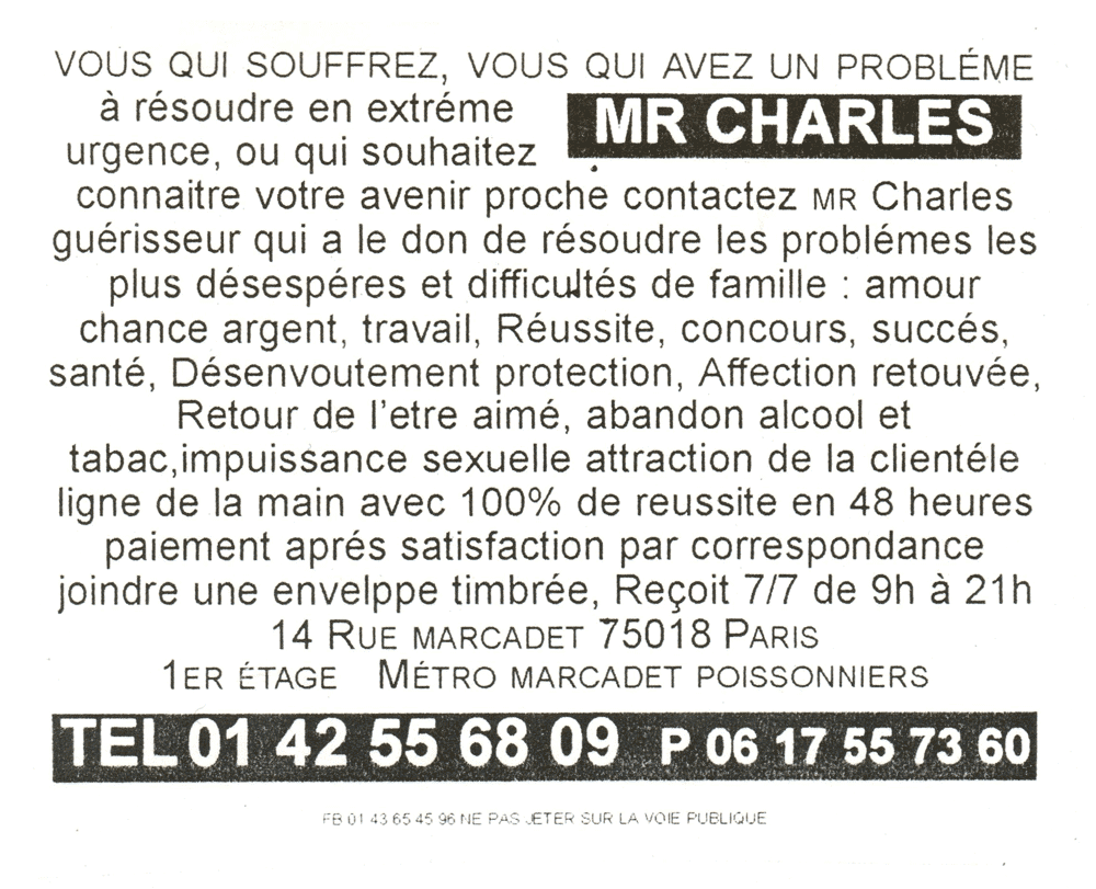 Monsieur CHARLES, Paris