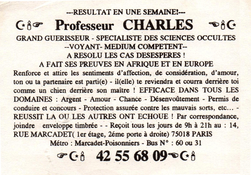 Professeur CHARLES, Paris