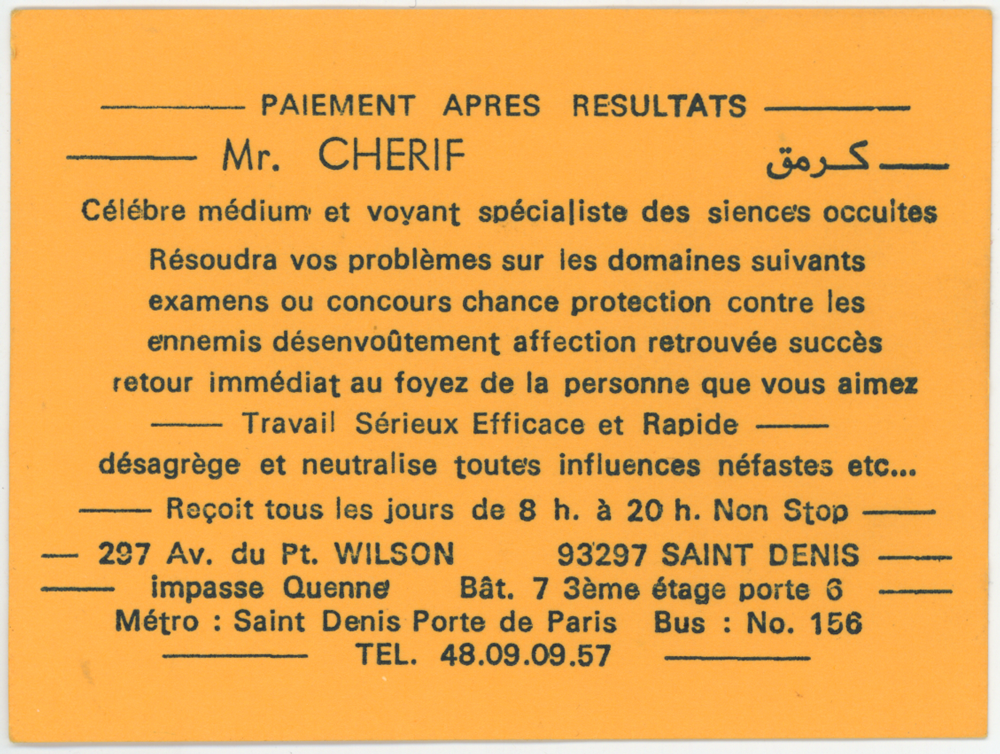 Monsieur CHERIF, Seine St Denis