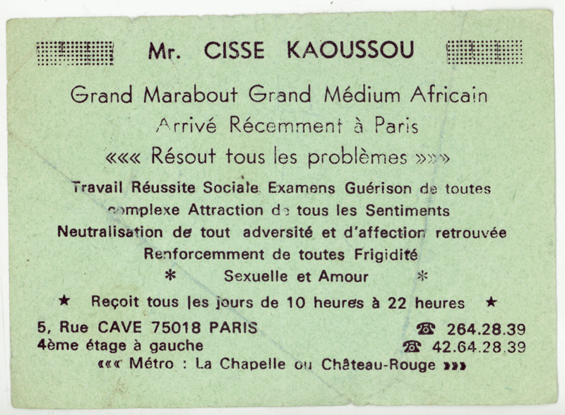 Monsieur CISSE KAOUSSOU, Paris