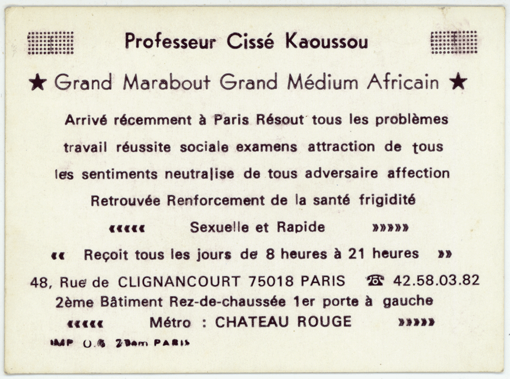 Professeur Cissé Kaoussou, Paris