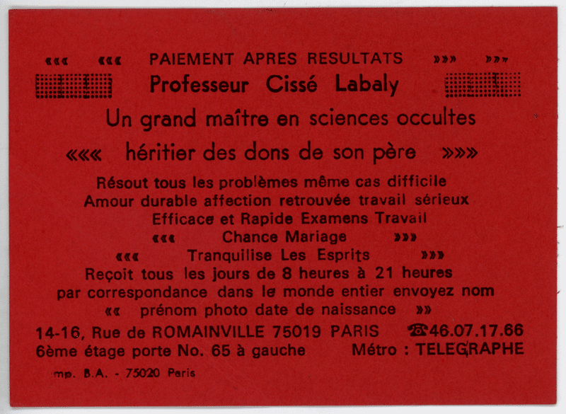 Professeur Cissé Labaly, Paris