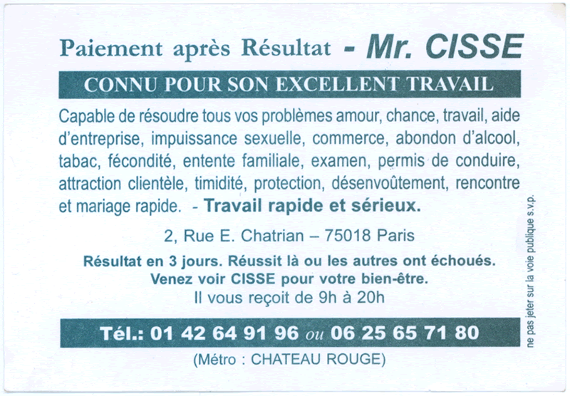 Monsieur CISSE, Paris