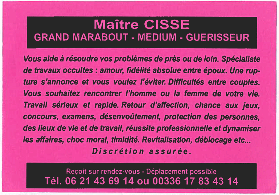 Cliquez pour voir la fiche détaillée de CISSE