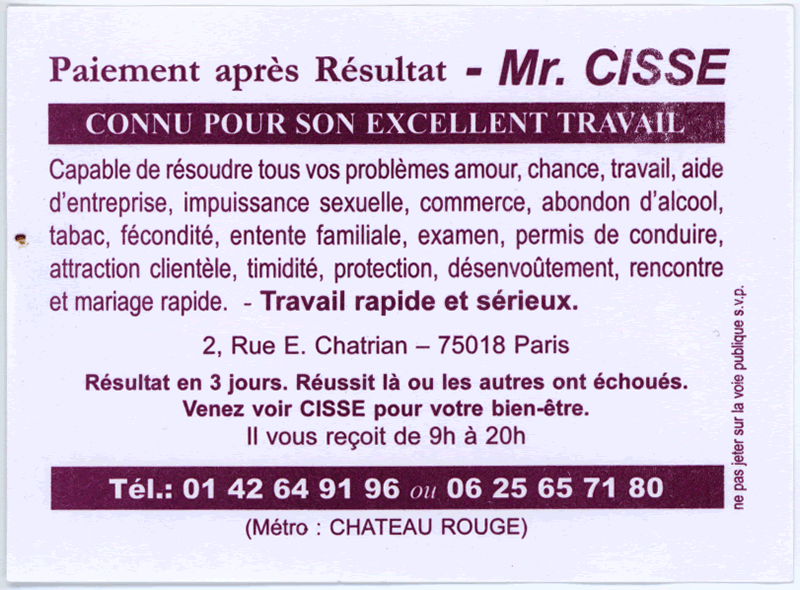 Monsieur CISSE, Paris